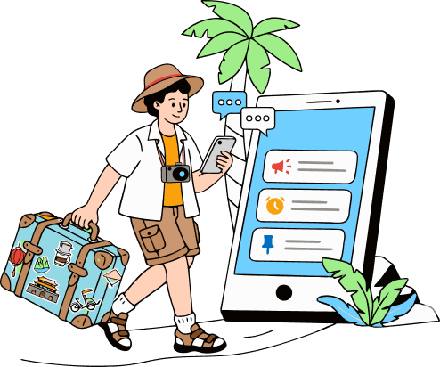 TraveLinker mobile app illustration
